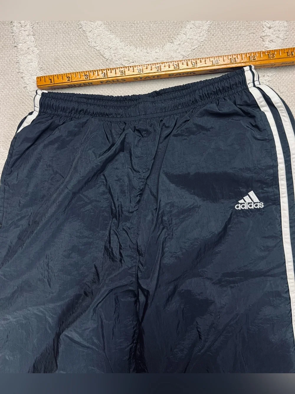 Vintage 90s Adidas Track Pants/Joggers –Black 3-Stripe Lined Windbreaker Pants M